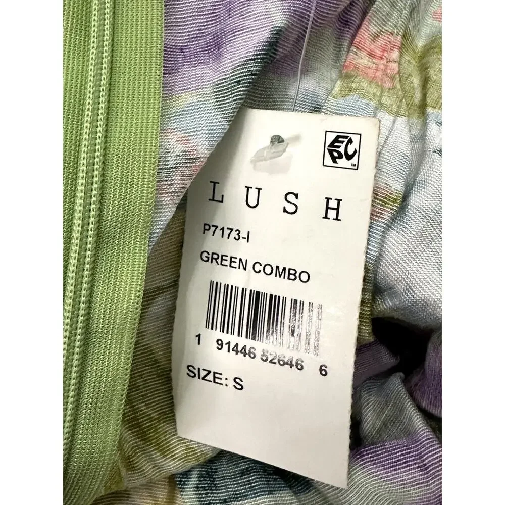 Lush Romper Tropical Floral Pattern Twist Front Sleeveless Multicolor Small NWT
